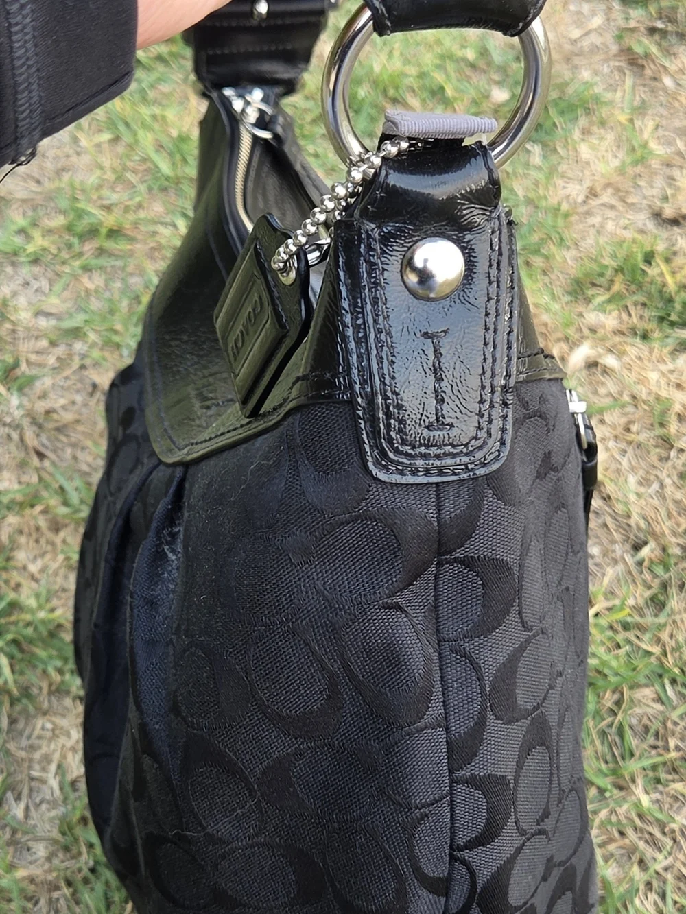 Coach Black Signature Hobo Bag